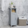 Gray bathroom storage organizer featuring a two-tier cabinet and spacious top surface for essentials and decor.