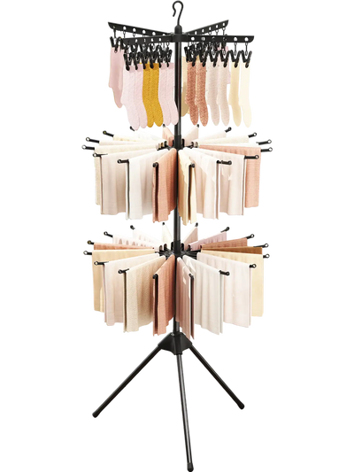 Costway 3-Tier Tripod Freestanding Folding Clothes Drying Rack Black 157369248 New