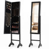 Freestanding Jewelry Armoire with Velvet Lining and Full Length Mirror-Black - Gallery View 1 of 1