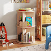2 Tier Freestanding Kids Rotating Bookshelf Storage Rack with Bear Baffles-Natural - Gallery View 1 of 10