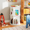 2 Tier Freestanding Kids Rotating Bookshelf Storage Rack with Bunny Baffles-White - Gallery View 1 of 10