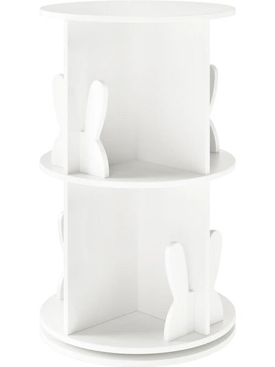 Costway 2 Tier Freestanding Kids Rotating Bookshelf Storage Rack Bunny Baffles 324571968 New