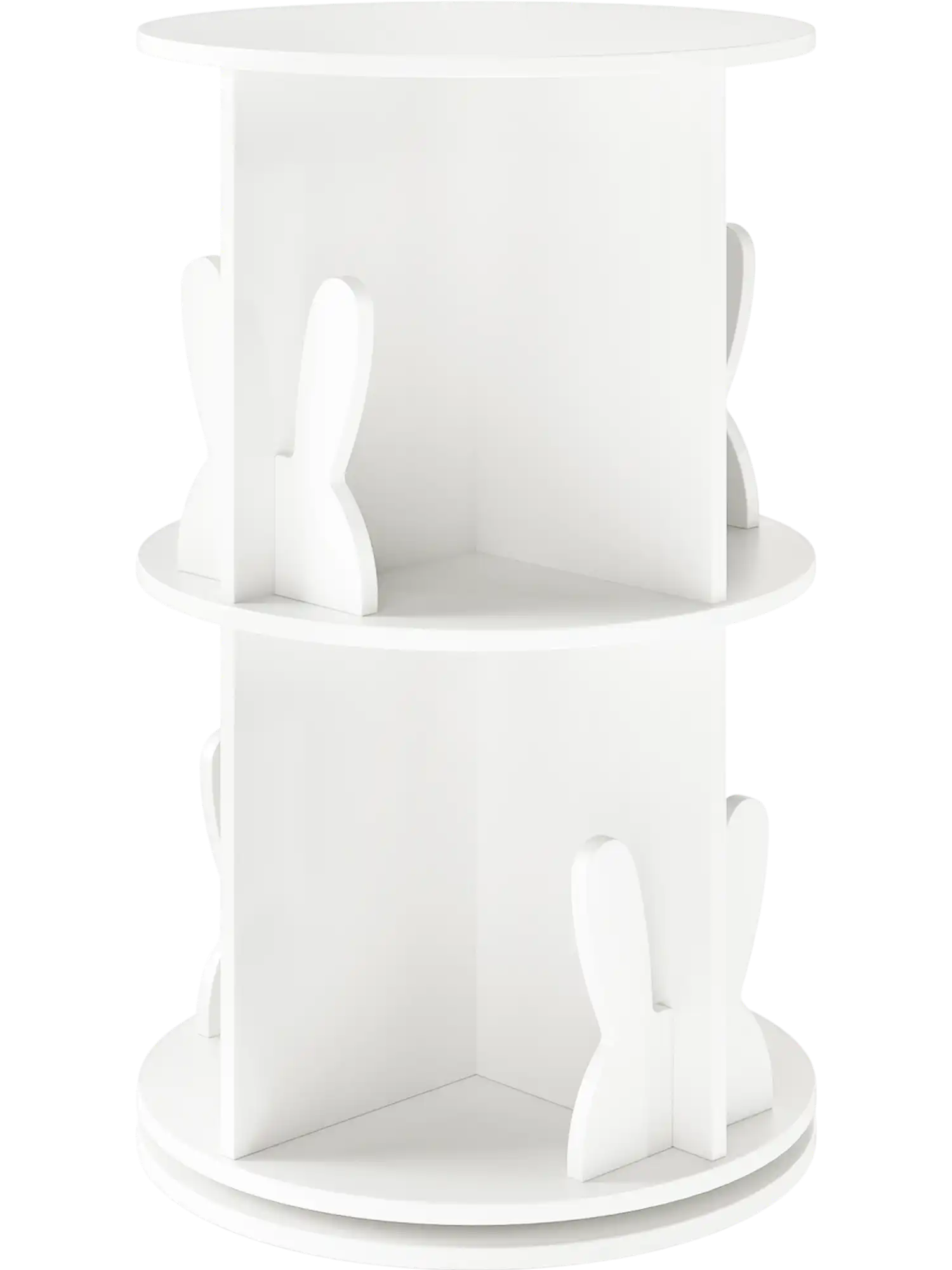 Costway 2-Tier Freestanding Kids Rotating Bookshelf Storage Rack Bunny Baffles 324571968 New