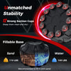 Freestanding punching bag with fillable base, 12 suction cups, and shock absorbers for stable, quiet training.