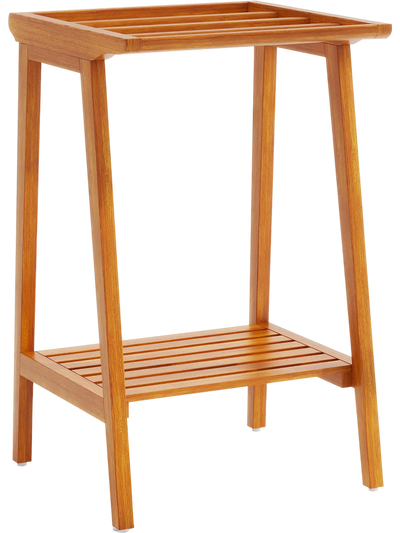 Costway Freestanding Bathroom Towel Rack with Storage Shelf 67234951 New