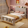 Full Size Bed Frame with 2 USB Ports with Storage Headboard and Lights-Full Size - Gallery View 1 of 10