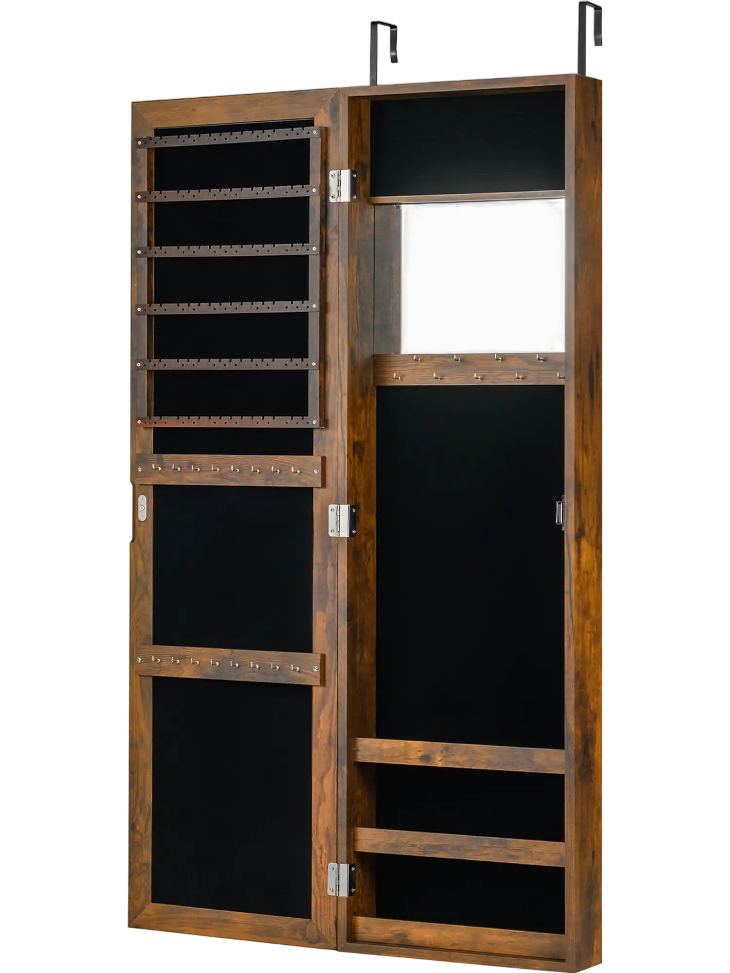 Costway Wall/Door Mounted Jewelry Armoire Mirror Organizer 12575330 New