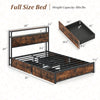 Full size LED bed frame with charging station, 4 storage drawers, and metal slats for stability and organization.