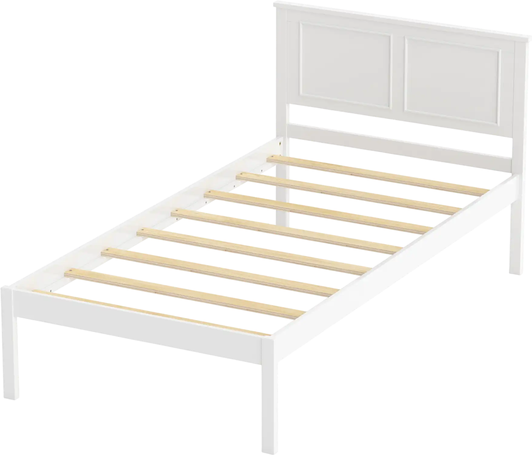 Costway Farmhouse Wooden Platform Bed Frame with Headboard White 38965168 New