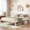 Full/Queen/Twin Size Bed Frame Farmhouse Wooden Platform Bed with Headboard White-Full Size - Gallery View 1 of 10