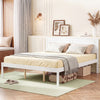 Full/Queen/Twin Size Bed Frame Farmhouse Wooden Platform Bed with Headboard White-Queen Size - Gallery View 1 of 10