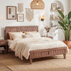 Full Size Bed Frame Mid Century with Woven Accent Headboard - Gallery View 1 of 10