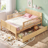 Full Size Bed Frame with Storage Drawers Natural - Gallery View 1 of 10