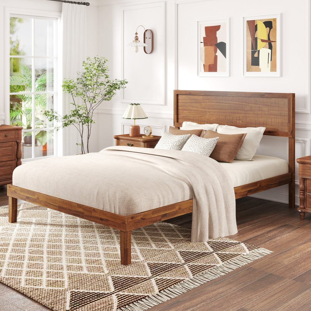 Twin/Full/Queen Size Bed Frame with Headboard and Wooden Slats Support-Full Size - Gallery View 1 of 10