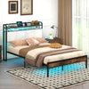Twin/Full/Queen/King Size Bed Frame with LED Light and Charging Station-Full Size - Gallery View 1 of 10