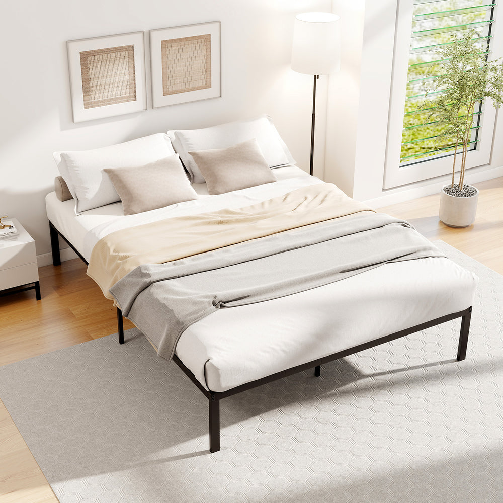 Full/Queen/King Size Metal Bed Frame Heavy Duty Support Slats Mattress Foundation-Full Size - Gallery View 1 of 14