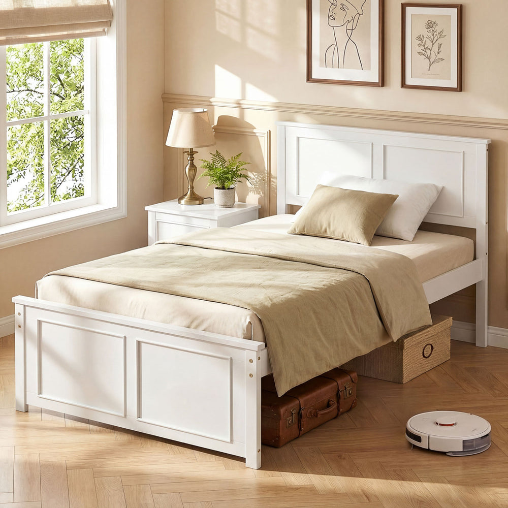 Twin Size Platform Bed Frame with Headboard - Gallery View 1 of 10