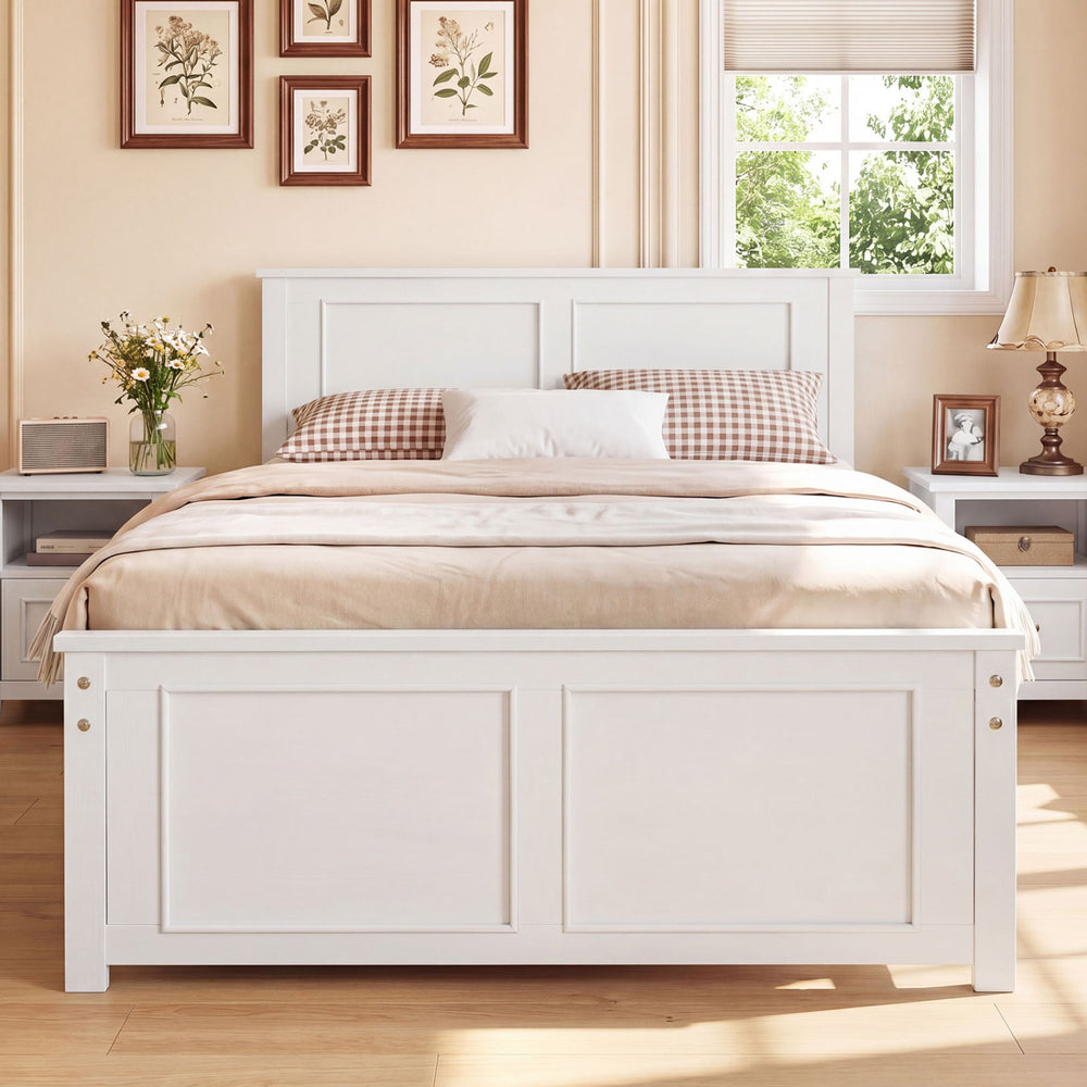Full/Queen/Twin Size Platform Bed Frame with Headboard - Gallery View 3 of 10
