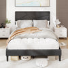 Twin/Full/Queen Size Upholstered Platform Bed Frame with High Headboard-Full Size - Gallery View 1 of 10