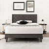 Full/Queen size upholstered platform bed with tufted headboard, sturdy frame, and 9-leg support for maximum stability.
