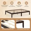 Full size wood bed frame in espresso with sturdy wooden slats and rubber wood legs, designed for strong support and.