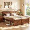 Full/Queen/Twin Size Wooden Bed Frame with Headboard - Gallery View 5 of 10