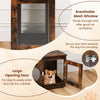 Furniture style dog crate in rustic brown with a large opening door and breathable mesh window for small and medium.