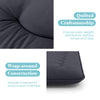 Quilted detail of the full-size futon mattress, featuring breathable fabric and wrap-around construction for secure fit.
