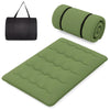 Full-size floor mattress in green with a washable cover and carry bag, ideal for camping, yoga, or kids' play.