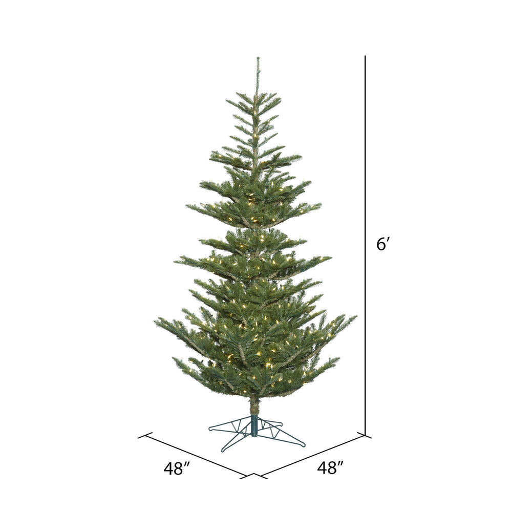 Vickerman Alberta Spruce Artificial Christmas Tree 6' x 48" Warm White LED Lights New
