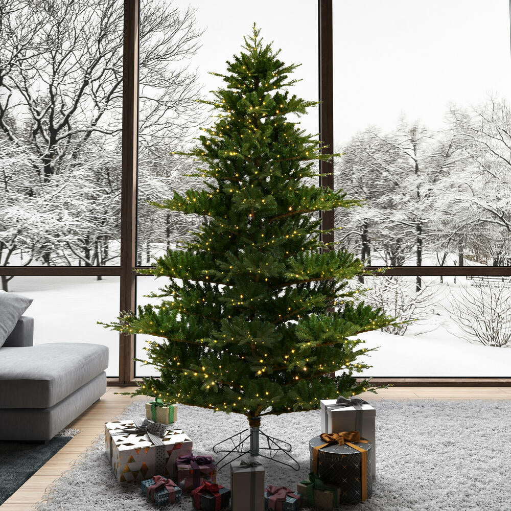 Vickerman Sherwood Fir Artificial Christmas Tree 7.5' x 67" Warm White LED Lights New