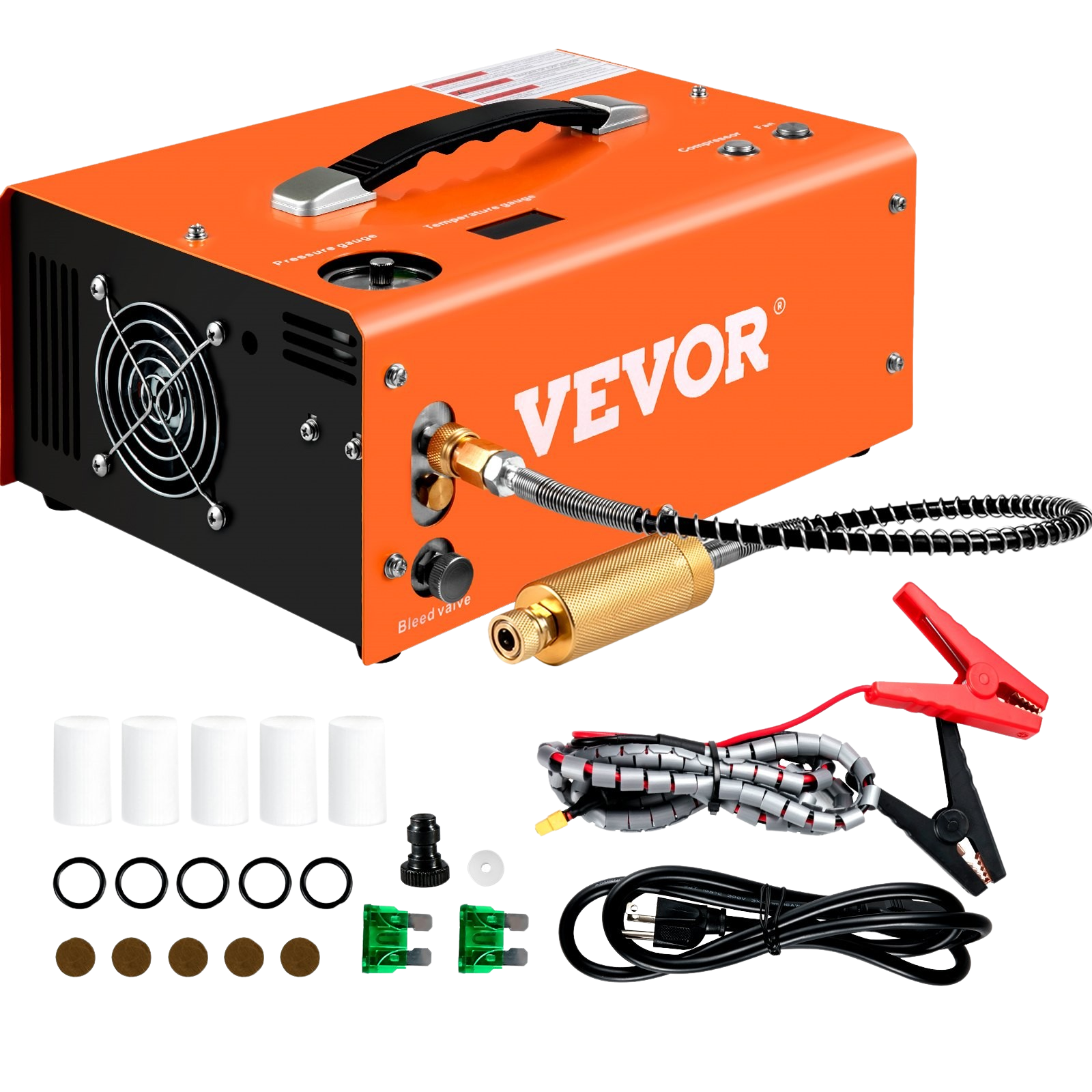 Vevor PCP Air Compressor 4500 PSI 0.4 Gal Portable 110V/220V Auto Stop Built In Adapter And Fan VV-GYDQBJS New