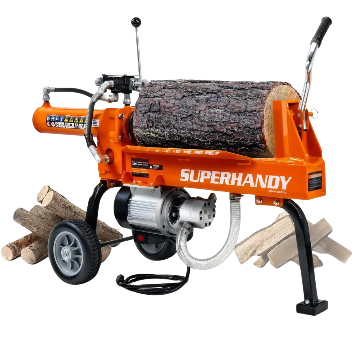 Super Handy GCAO024 Log Splitter 14-Ton Horizontal Portable Electric 120V 15Ah 2.5HP Motor New Canada Only