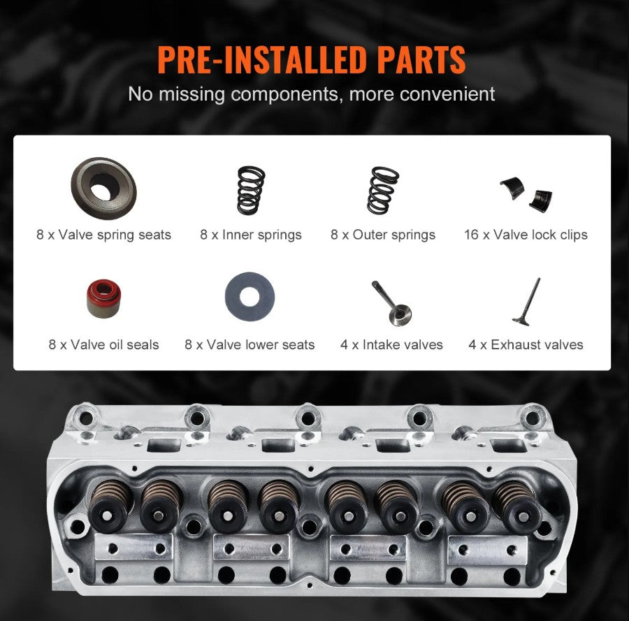 Vevor Aluminum Engine Cylinder Head Assembly for SBF Ford Mustang 289/302/351W New