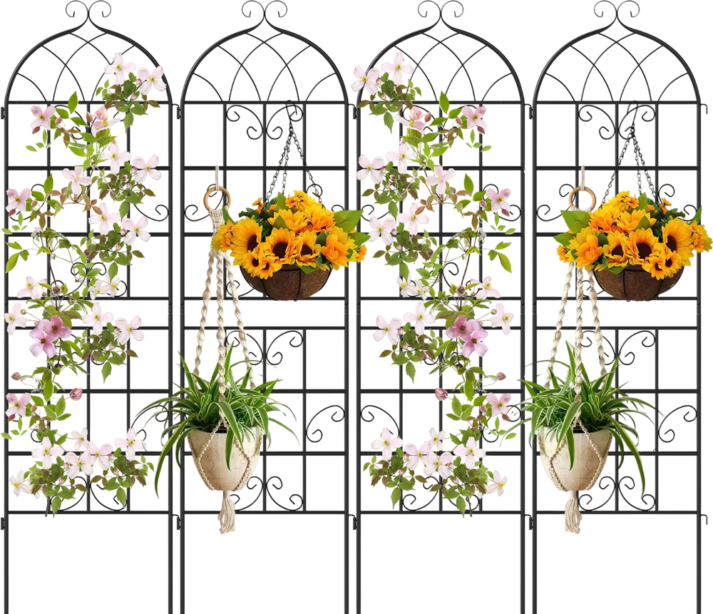 4 Pack 71" x 20" Metal Garden Trellis for Outdoor Climbing Plants