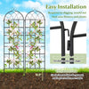 Metal garden trellis with elegant vine design, 71" x 20", easy installation for climbing plants in outdoor settings.