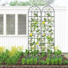Metal garden trellis set for climbing plants, featuring a vine design, sturdy rustproof construction, ideal for outdoor.