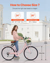 Vevor Cruiser Bike 26" High-Carbon Frame 7-Speed with Basket and Comfort Saddle New