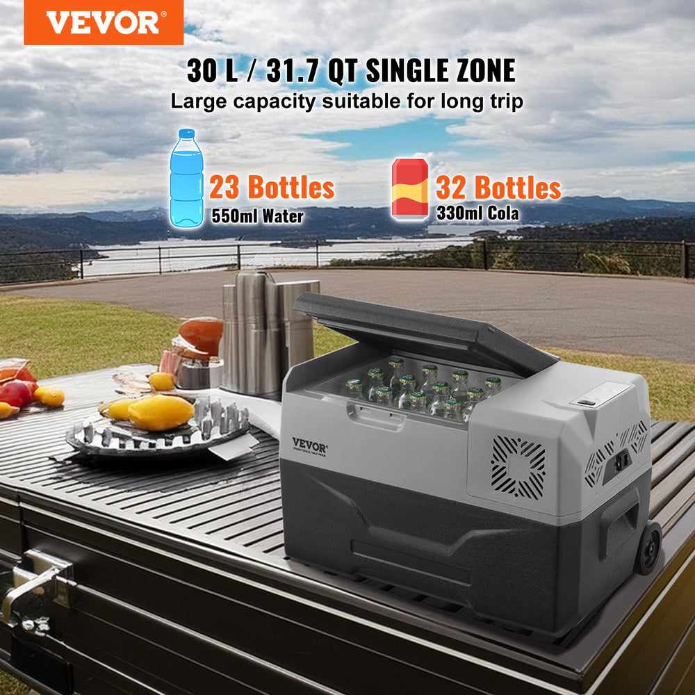 Vevor Car Refrigerator and Freezer 31.7 Qt Portable Single Zone Bluetooth Control New