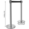 Vevor Crowd Control Stanchion 6 Pack 35.4" Queue Posts with 6.6' Retractable Belt and Fillable Base New