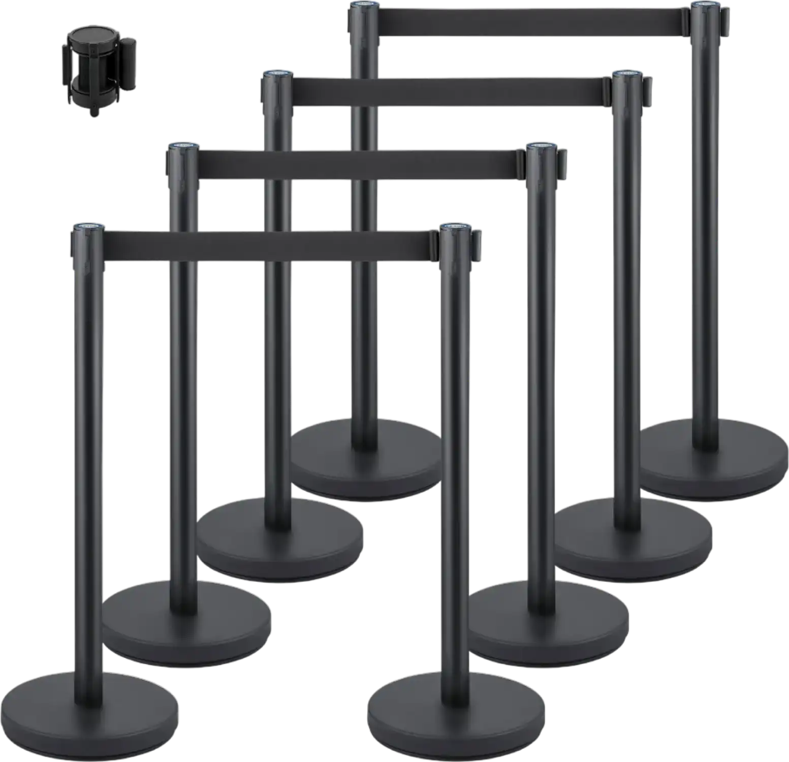 Vevor Crowd Control Stanchions 8-Pack with Retractable Belts Stainless Steel Posts New