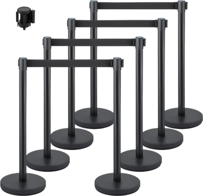 Vevor Crowd Control Stanchions 8-Pack with Retractable Belts Stainless Steel Posts New