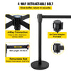 Vevor Crowd Control Stanchion Set 6 PCS Concrete and Metal Base 6.6' Black Retractable Belt New