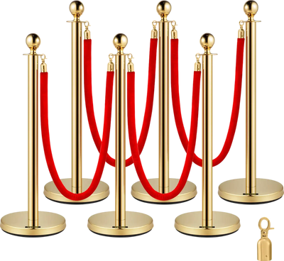 Vevor Stanchions 6 Pcs Gold Stainless Steel Posts 37.4