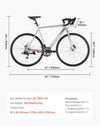 Vevor 700C Road Racing Bike 14-Speed Aluminum Frame with Disc Brakes New