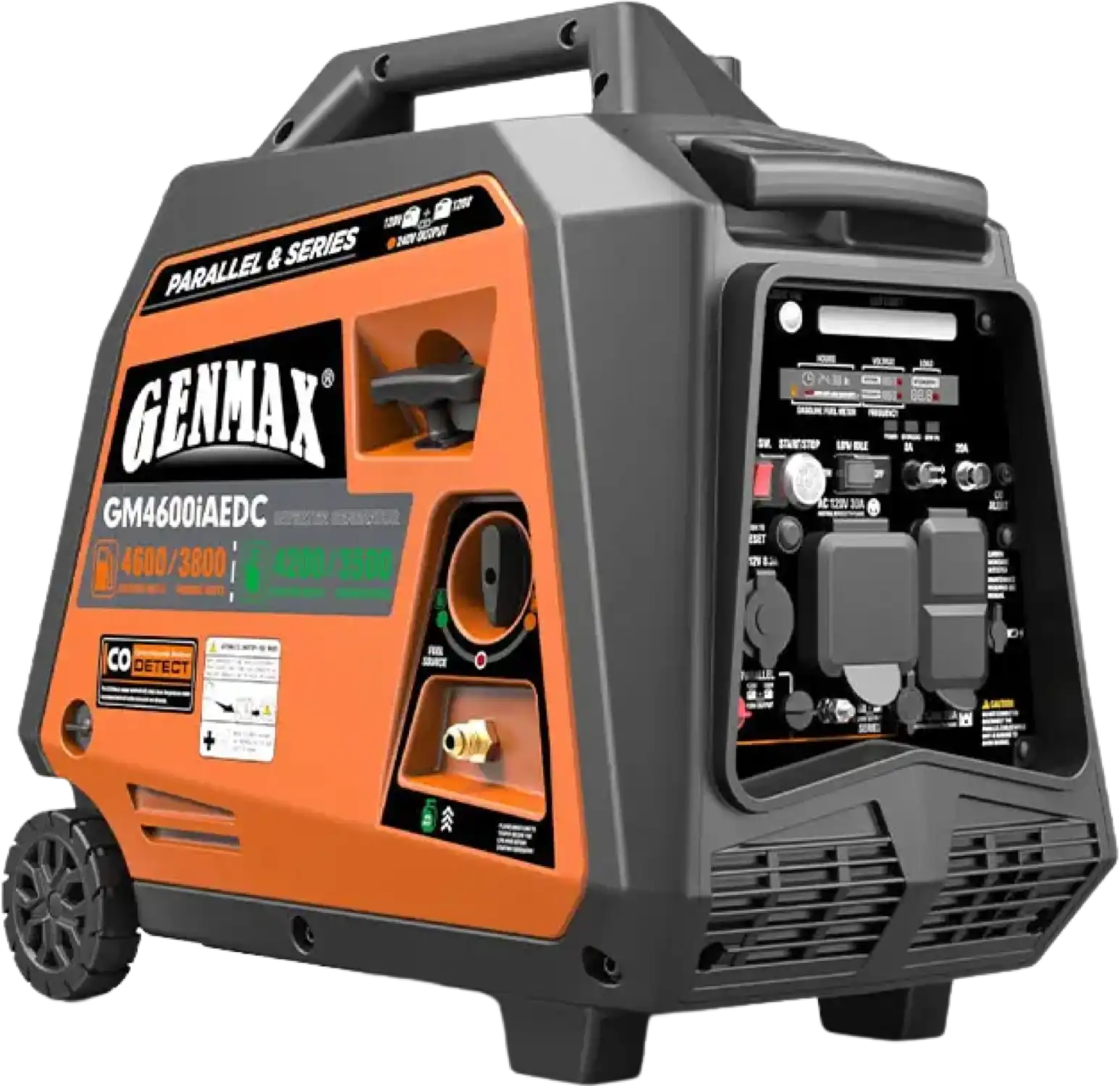 GENMAX GM4600iAEDC 3800W/4600W Generator Dual Fuel Inverter CO Alert Remote Start Scratch and Dent