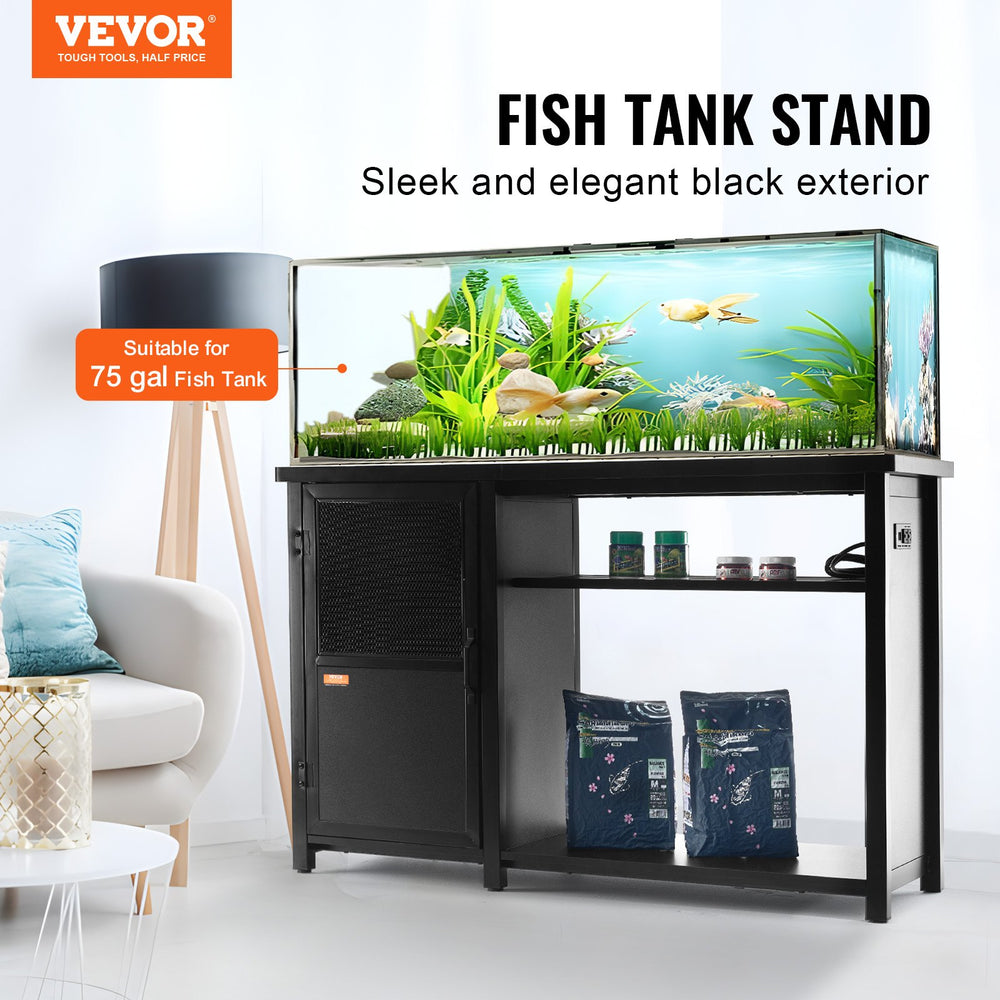 Vevor Aquarium Stand 75 Gallon 626 Lbs. Capacity 52" x 19.7" x 32.3" with Storage Cabinet New