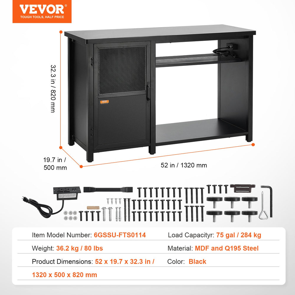 Vevor Aquarium Stand 75 Gallon 626 Lbs. Capacity 52" x 19.7" x 32.3" with Storage Cabinet New