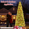 12-foot prelit artificial Christmas tree with 2517 branch tips, perfect for indoor and outdoor holiday decoration.