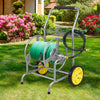 Garden Hose Reel Cart with 2 Wheels and Storage Basket-Silver - Gallery View 1 of 10